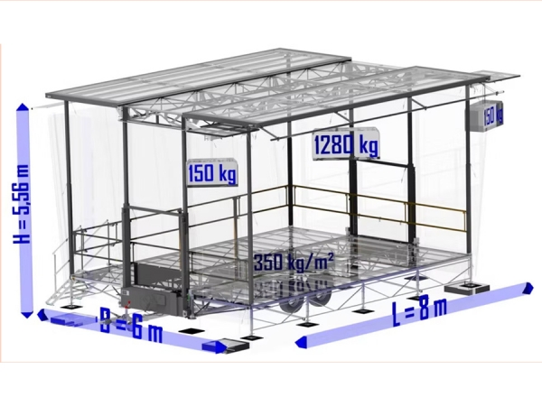  Stagepartner EcoSTAGE 8x6m Ground Support Used, Second hand 